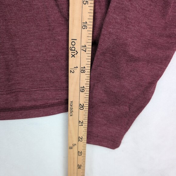 Madewell Mock Neck Long Sleeve Top Heather Plum L - Picture 8 of 9